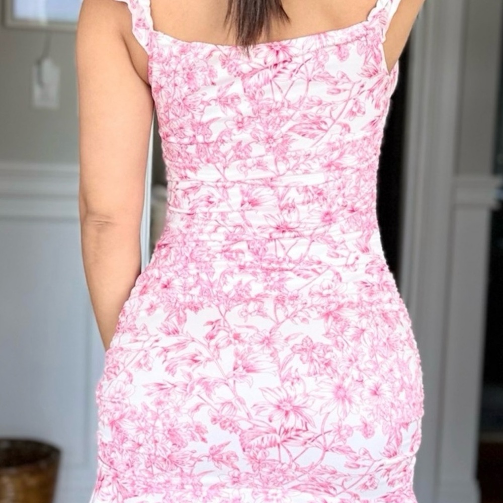 Floral Pink Ruffle Dress - Picture 2 of 9